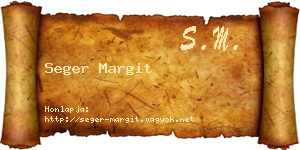 Seger Margit névjegykártya